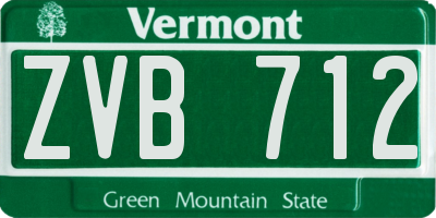VT license plate ZVB712