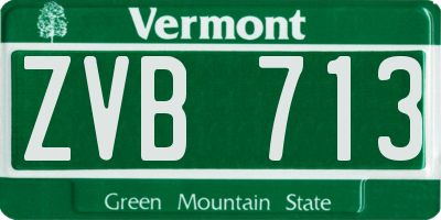 VT license plate ZVB713