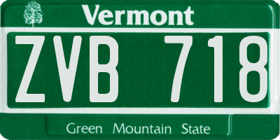 VT license plate ZVB718