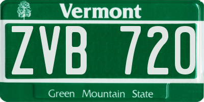 VT license plate ZVB720