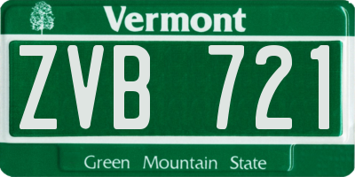 VT license plate ZVB721