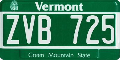 VT license plate ZVB725