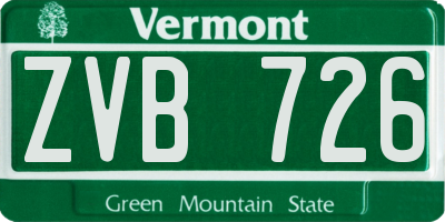 VT license plate ZVB726