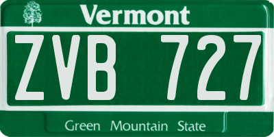 VT license plate ZVB727