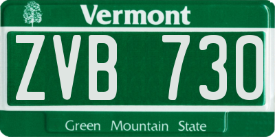 VT license plate ZVB730