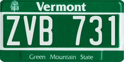 VT license plate ZVB731