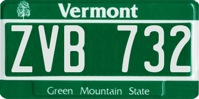 VT license plate ZVB732