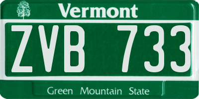 VT license plate ZVB733