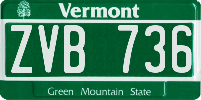 VT license plate ZVB736