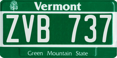 VT license plate ZVB737