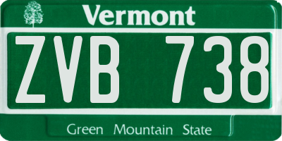 VT license plate ZVB738