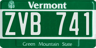 VT license plate ZVB741