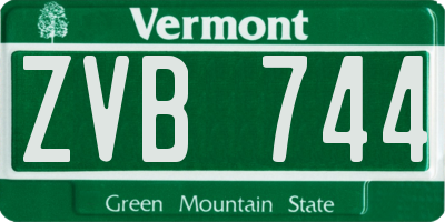 VT license plate ZVB744