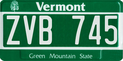 VT license plate ZVB745