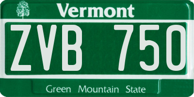 VT license plate ZVB750