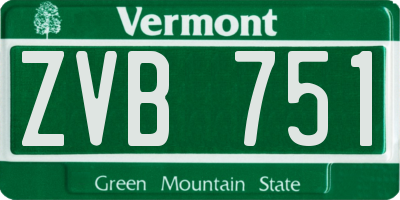 VT license plate ZVB751