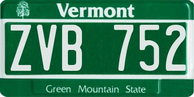 VT license plate ZVB752