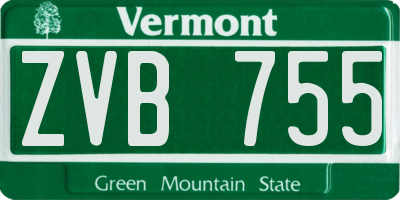 VT license plate ZVB755