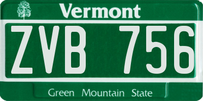 VT license plate ZVB756
