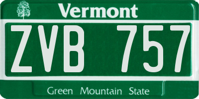 VT license plate ZVB757