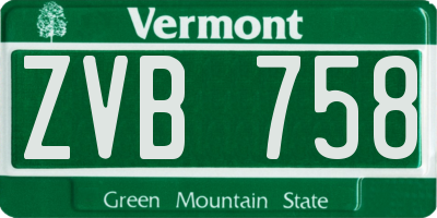 VT license plate ZVB758