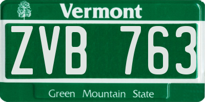 VT license plate ZVB763