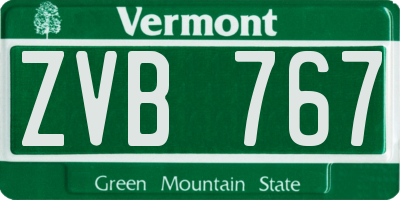 VT license plate ZVB767
