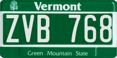 VT license plate ZVB768
