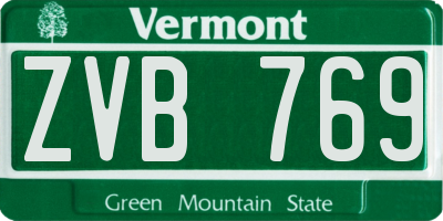 VT license plate ZVB769