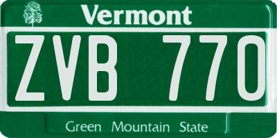 VT license plate ZVB770
