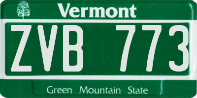 VT license plate ZVB773
