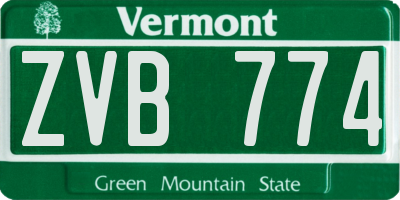 VT license plate ZVB774