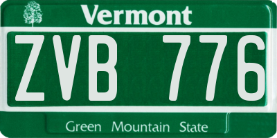 VT license plate ZVB776