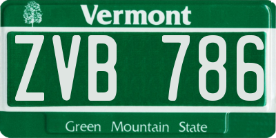 VT license plate ZVB786