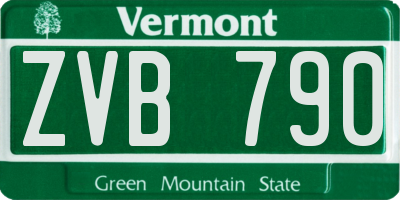 VT license plate ZVB790