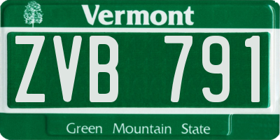 VT license plate ZVB791