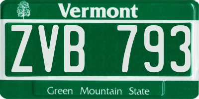 VT license plate ZVB793