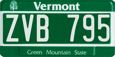 VT license plate ZVB795