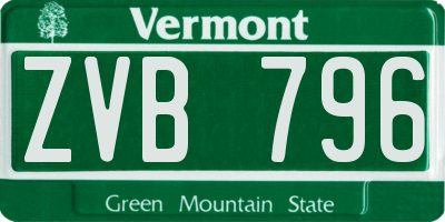 VT license plate ZVB796