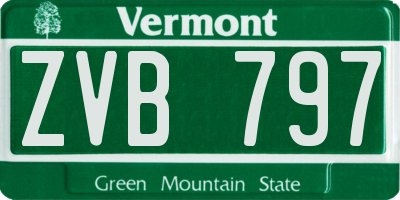 VT license plate ZVB797