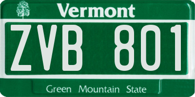 VT license plate ZVB801