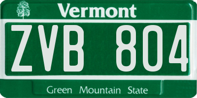 VT license plate ZVB804
