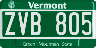 VT license plate ZVB805