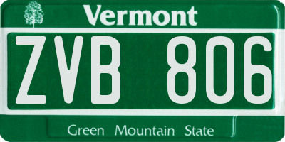 VT license plate ZVB806