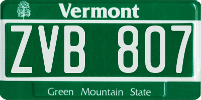 VT license plate ZVB807