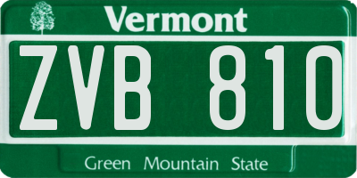 VT license plate ZVB810