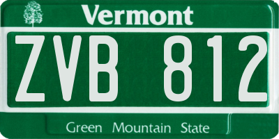 VT license plate ZVB812