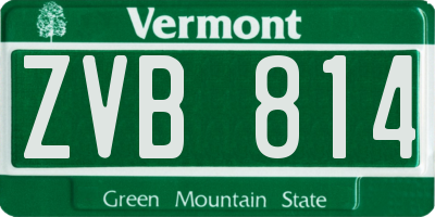 VT license plate ZVB814