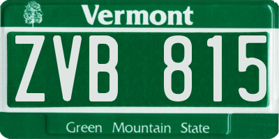 VT license plate ZVB815