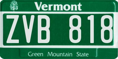 VT license plate ZVB818